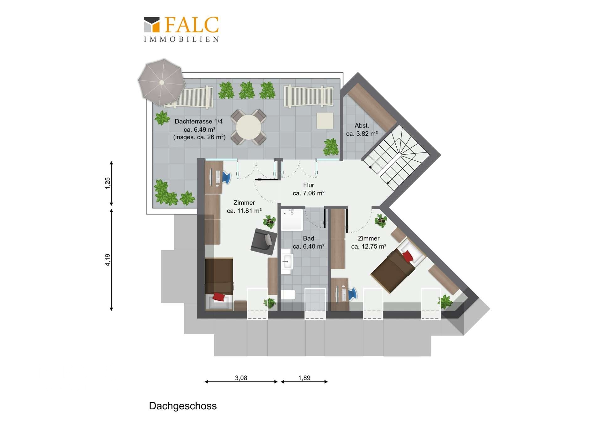 Grundriss Dachgeschoss (3.OG)